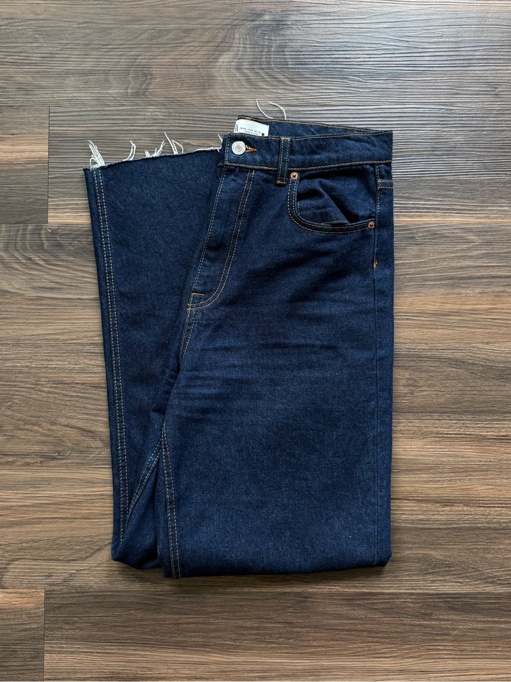 Woman’s Dark Blue Raw Denim Jeans